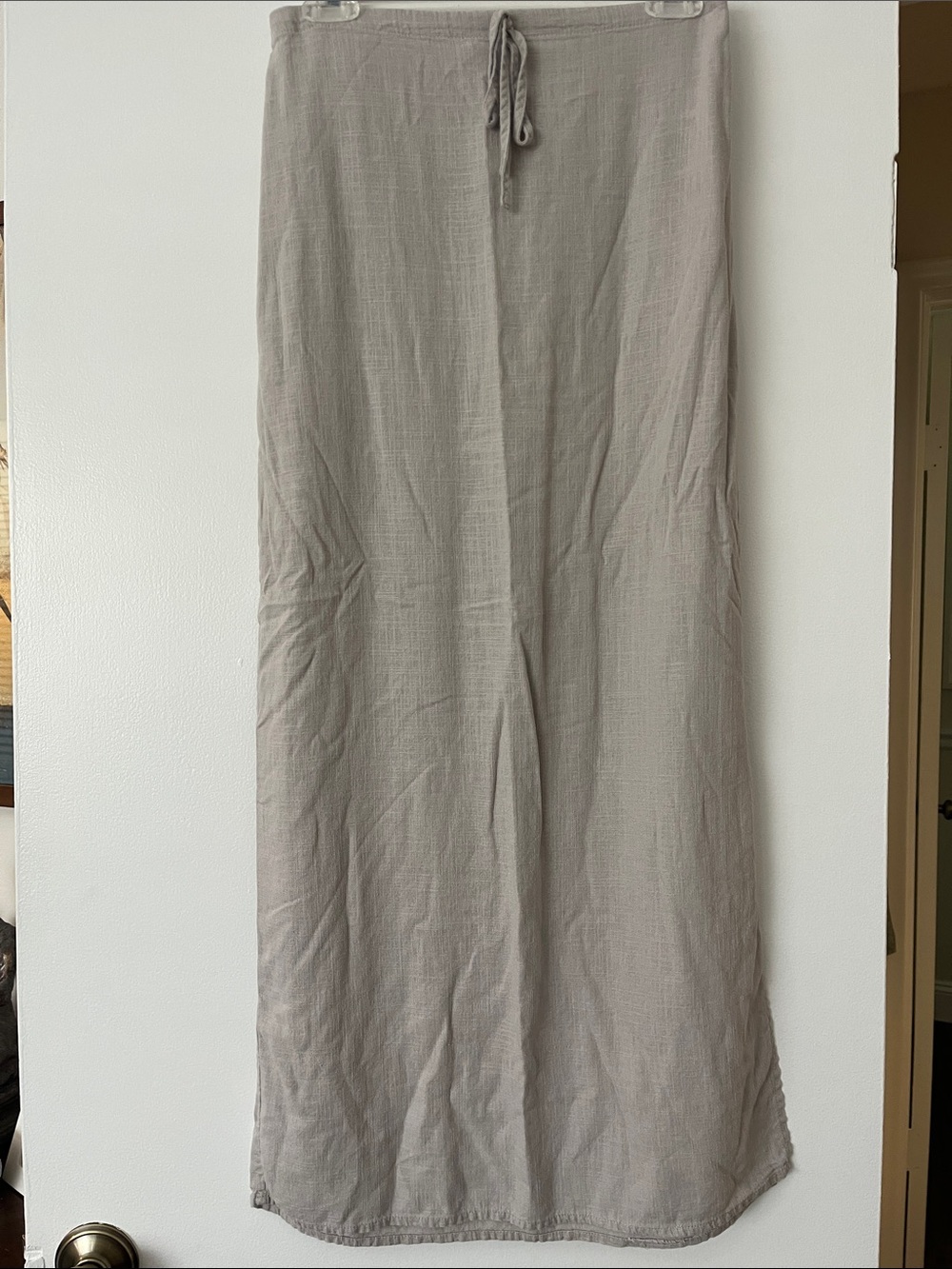 LG Neutral Taupe Drawstring Maxi Skirt